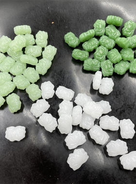 仿玉石莲花珠散珠通孔