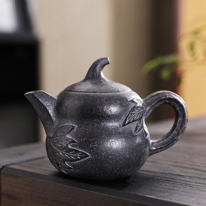 冰碛岩手抓壶创意红茶过滤泡茶壶复古养生壶手工茶壶功夫套装茶具
