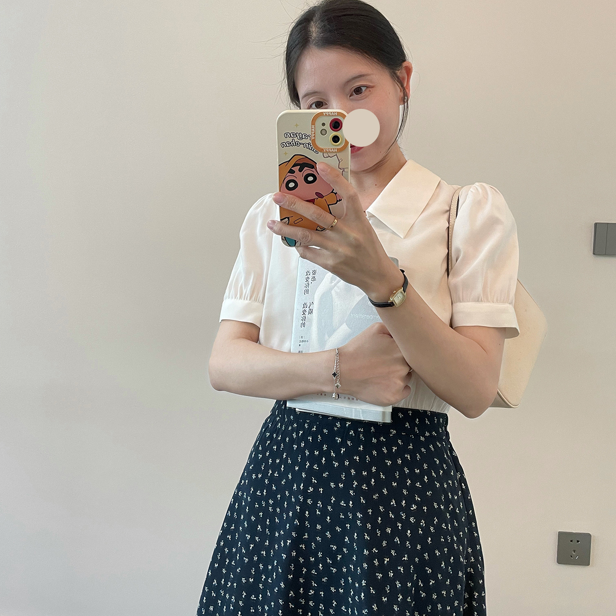 MINIKAT 温柔大姐姐 日常通勤假两件衬衫连衣裙小个子