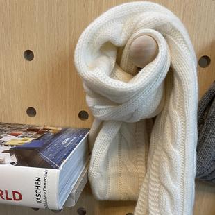 MINIKAT冬 高品斯文气质 爱丁堡羊绒绞花围巾围脖男女通用