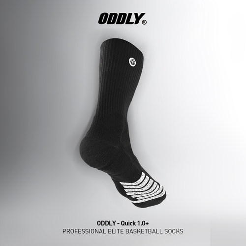 ODDLY【QUICK1.0+】进口防滑纱篮球袜职业球员精英运动袜长筒加厚