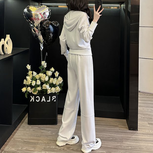 春秋新款 时尚 休闲运动套装 2025韩版 两件套 洋气减龄连帽卫衣阔腿裤