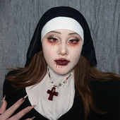 万圣节暗黑系修女头巾发带COS舞会派对穿搭道具发箍配饰氛围造型