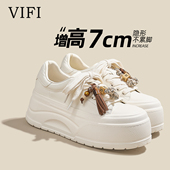 2025巨好看松糕运动休闲板鞋 超轻软底内增高7cm厚底小白鞋 女款 子