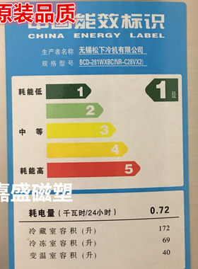 适用于松下BCD-281WXBC(NR-C28VXZ)  281WVX(NR-C28VX1)门封条