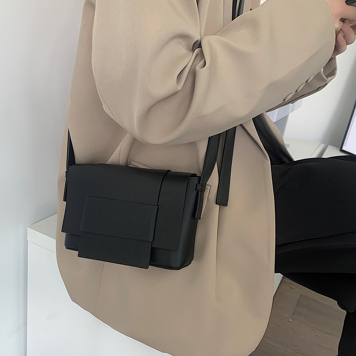 韩版ins时尚简约风PU皮质斜挎包小众设计男包FC06-P55，鞋类箱包手腕包，星座1501