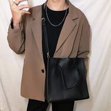 韩系简约男女情侣皮质手提斜挎单肩包FB53-P45，鞋类箱包手腕包，星座1501