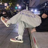 港风有型休闲裤男潮流宽松束脚裤运动印花卫裤NK09-P45，男装休闲裤，星座1501