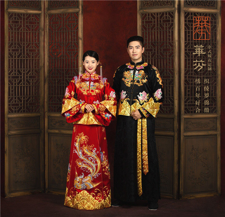 華芬嫁衣 《百子婚服》 新郎 新娘秀禾服 周奇奇江奇霖 原版婚服