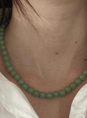 小众folt东陵玉串珠项链