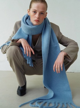 U.CA韩国LOEIL加厚纯色马海毛绒围巾氛围感披肩经典秋冬保暖围脖