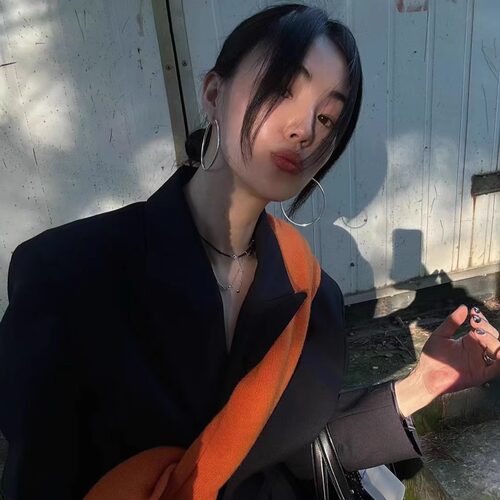 向日葵欧尼百搭素圈大耳环Hoop