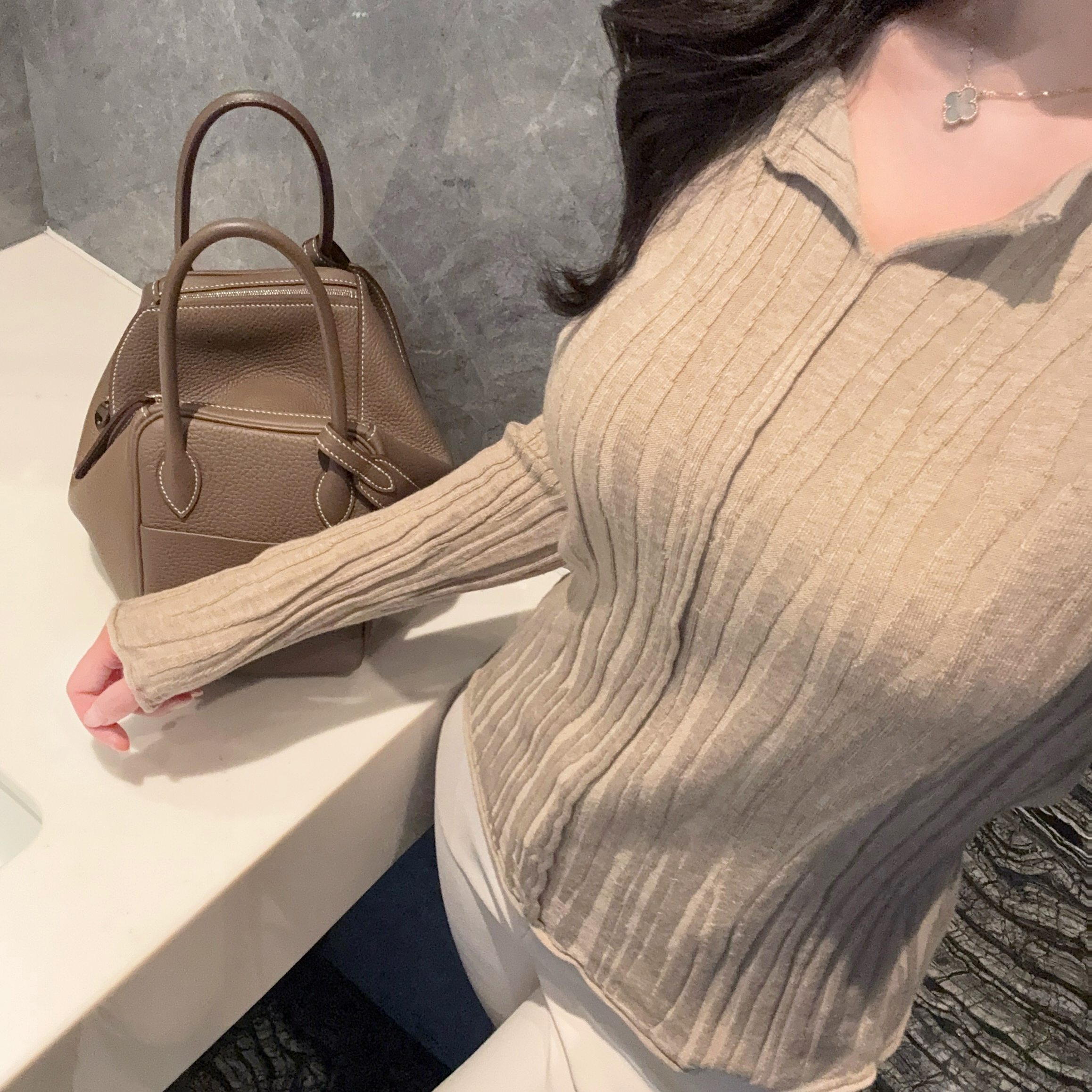 温柔风压褶针织衫内搭打底衫