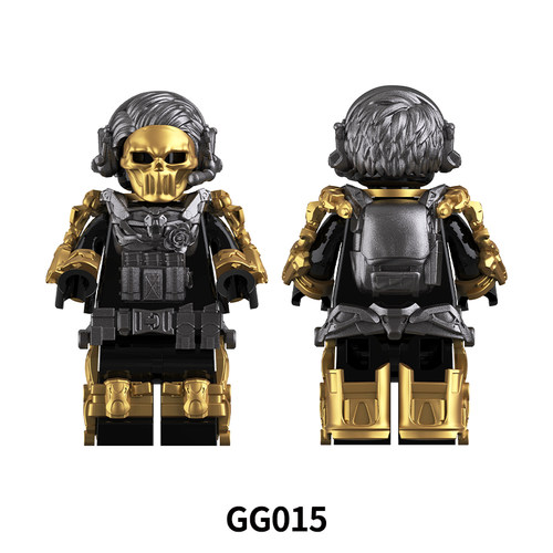 三角洲蚀金玫瑰红狼积木人仔模型