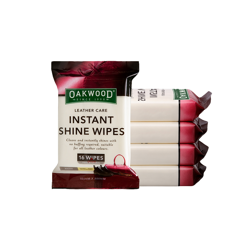OAKWOOD皮包皮鞋皮衣汽车皮内饰皮沙发皮具皮革清洁护理湿巾5包装,洗护清洁剂/卫生巾/纸/香薰,擦鞋湿巾,淘宝优惠券,粉丝福利购,淘宝优惠卷