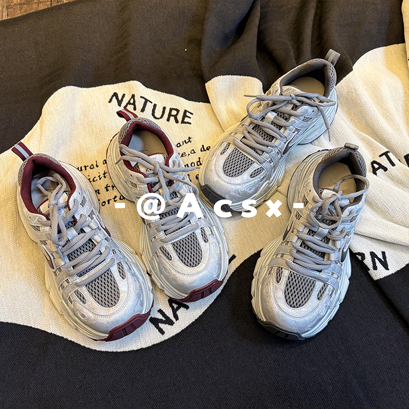 【阿茶】做旧老爹~2025秋季新款厚底增高休闲运动老爹鞋女