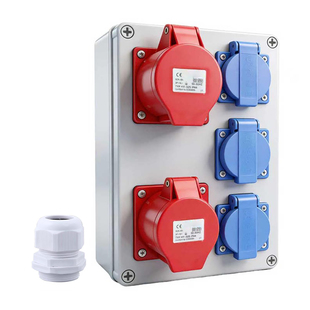 车间壁挂式 建筑用防水电源分配器工业插座盒 配电箱电源分配器