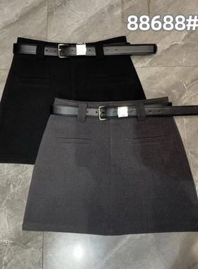 shishangxiu新款气质高腰显瘦A字包臀短裙百搭西装半身裙女88195