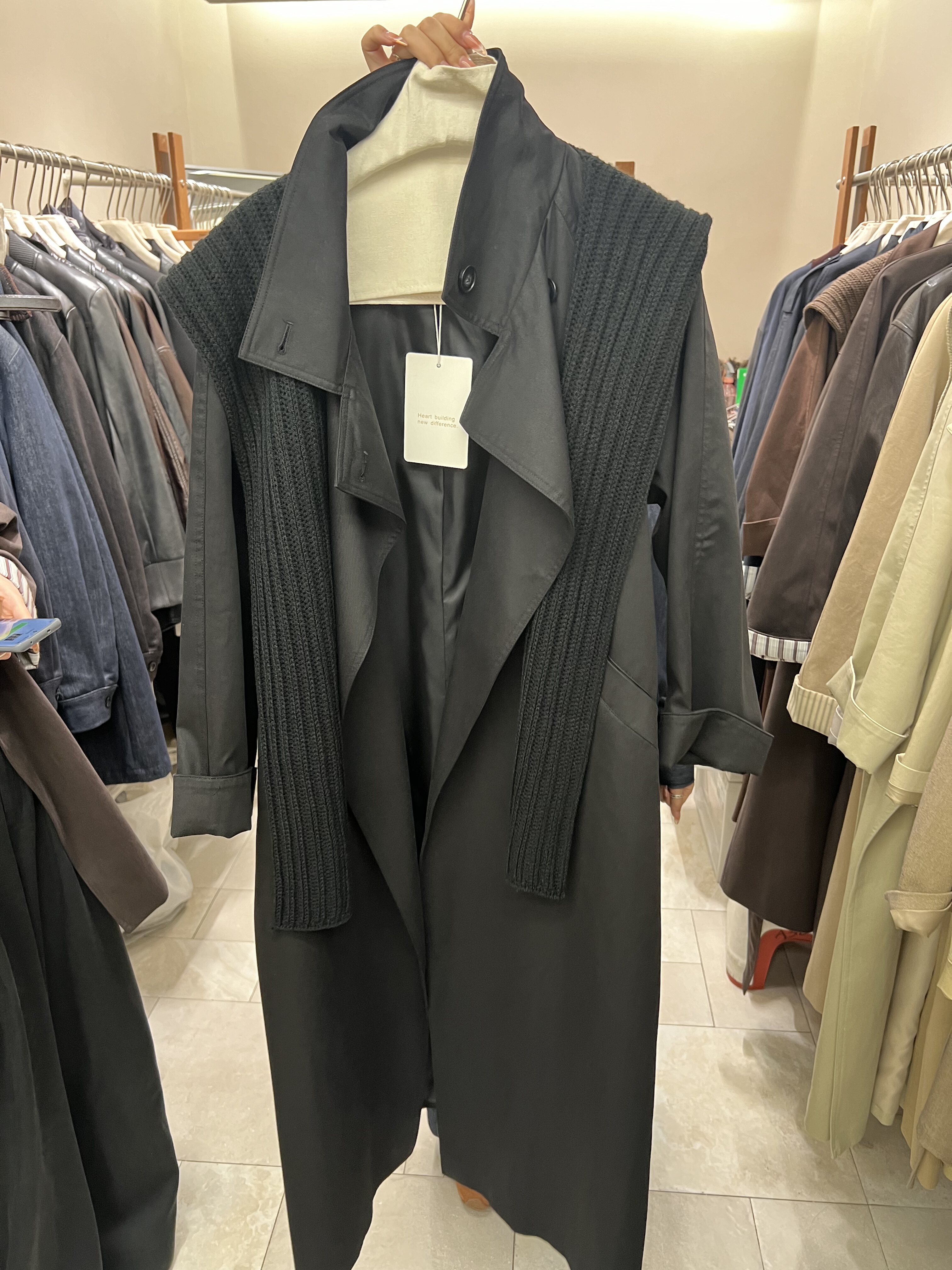 single单品英伦风垂感宽松显瘦风衣女小个子休闲配披肩中长款外套