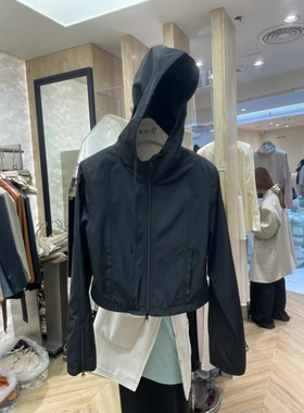 摩登mdeng197 抽绳连帽拉链外套女2024春季新款休闲短款上衣M8803