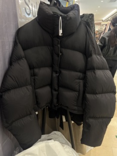 penny2024冬季新款纯色立领弯刀袖设计短款加厚保暖面包服羽绒服