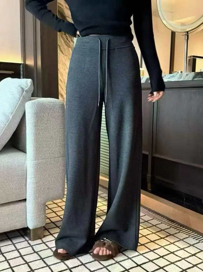 LILAIHANG利来行正品加绒加厚羊绒直筒裤女2025新款显瘦长裤6692