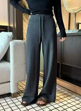 LILAIHANG利来行正品加绒加厚羊绒直筒裤女2025新款显瘦长裤6692