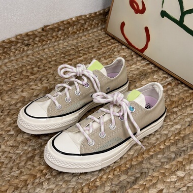 Chuck Taylor 70S卡其拼色低帮复古帆布鞋A07598C