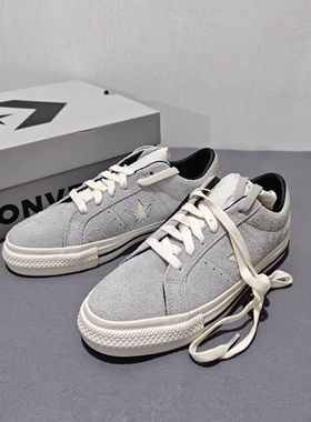 CONVERSE匡威复古翻毛皮男女灰色低帮休闲板鞋A08128C