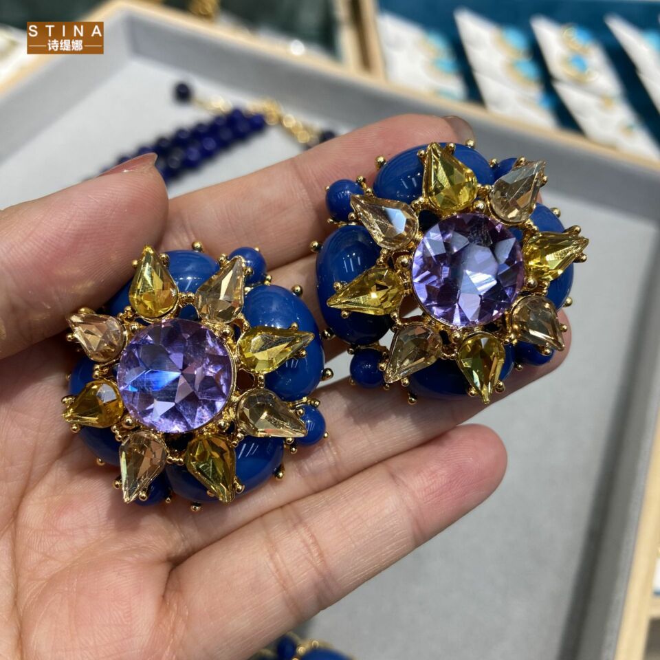 STINA双层天然青金石串珠项链水