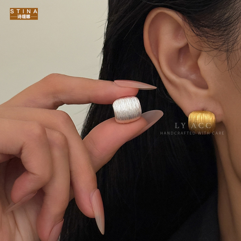 STINA新款极简几何耳钉简约感轻