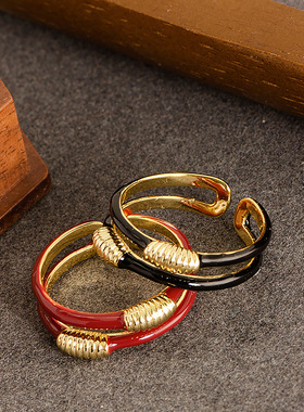 STINA法式轻奢简约素圈滴油时尚