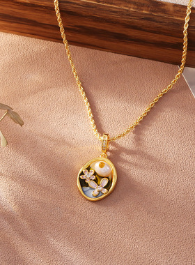 STINA淡水珍珠油画风项链女轻奢