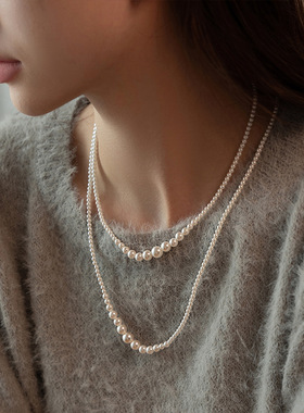 STINA施家小米珠珍珠项链女秋冬