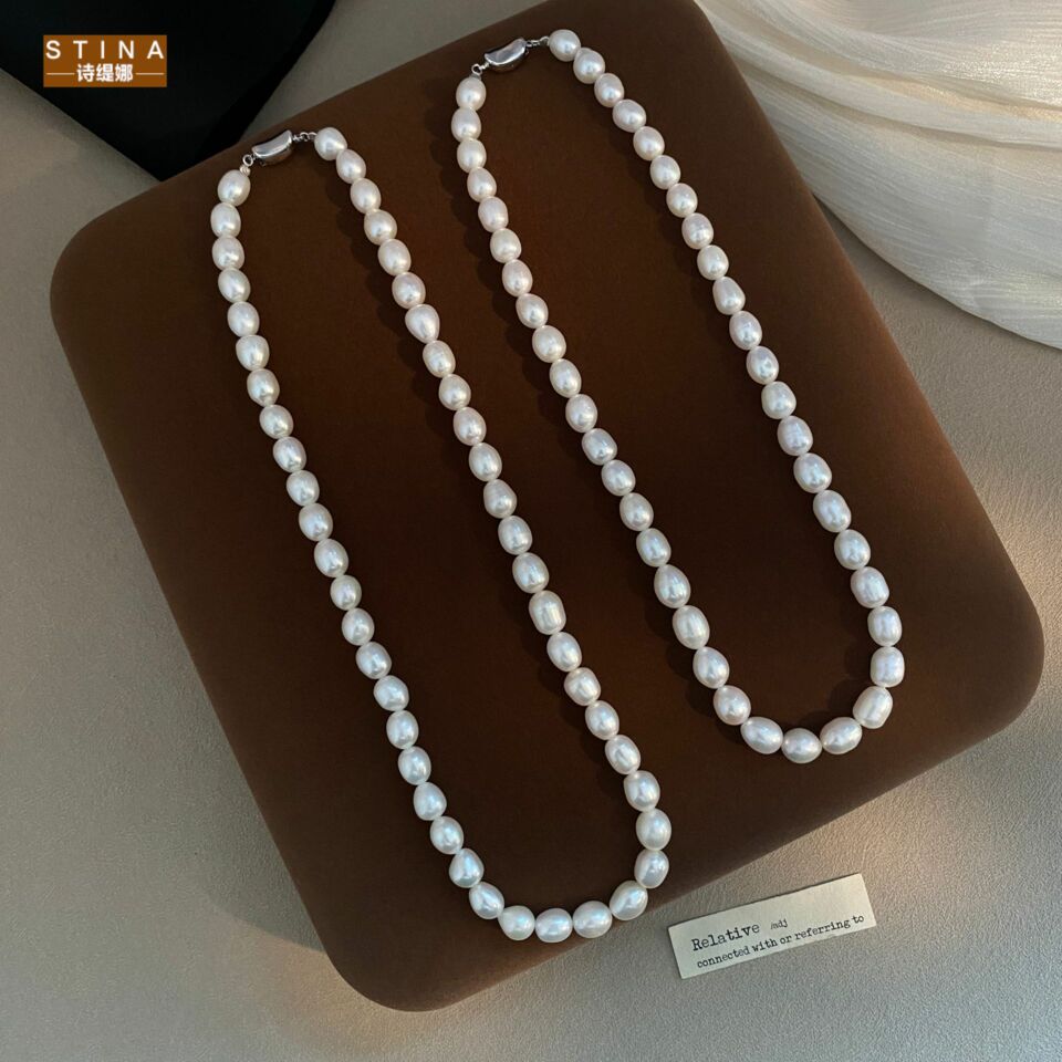 STINA78mm高品质天然珍珠项链女