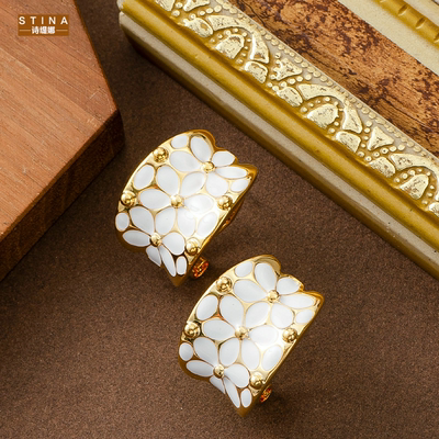 STINA新款法式时尚精致滴油花卉