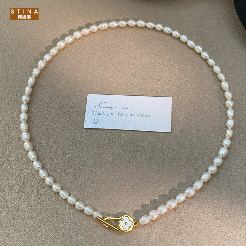 STINA新款天然珍珠项链女经典颈