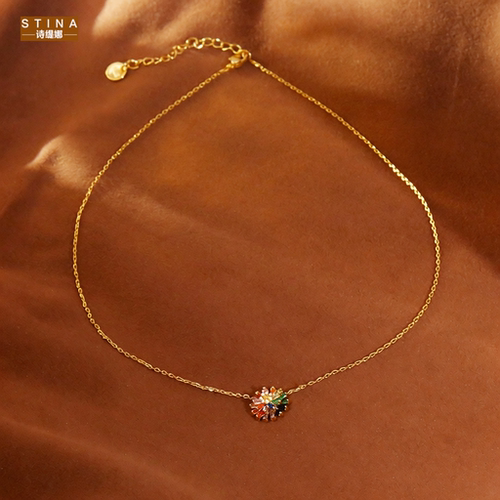 STINA网红多巴胺彩色宝石太阳花