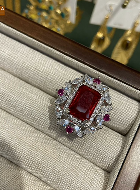 STINA珠宝铜底金方块彩宝欧美金