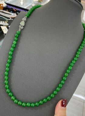 STINA中式复古8mm天然石绿色葫芦