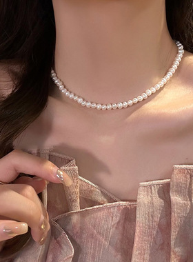 STINA新款珍珠项链女网红气质轻