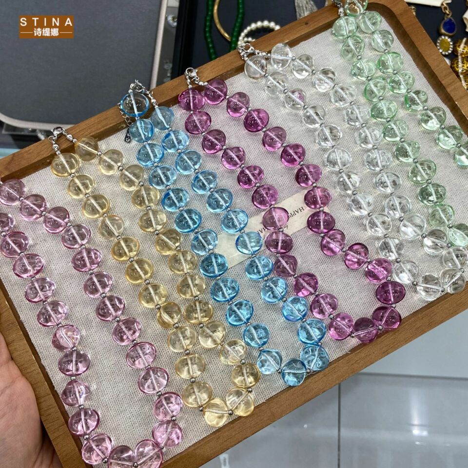STINA新款博主彩色多巴胺色系粉