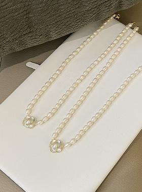 STINA法式淡水珍珠项链女设计感