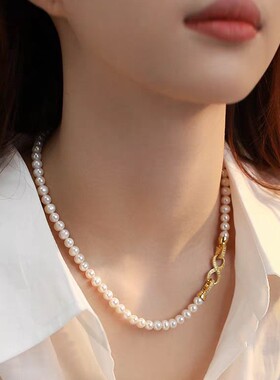 STINA新款经典8字扣6mm近正圆淡