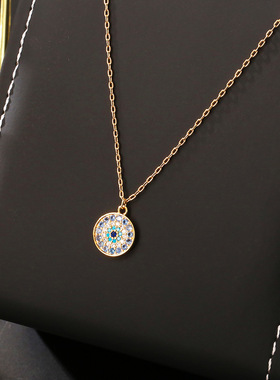 STINA爆款之眼项链高级感彩色锆