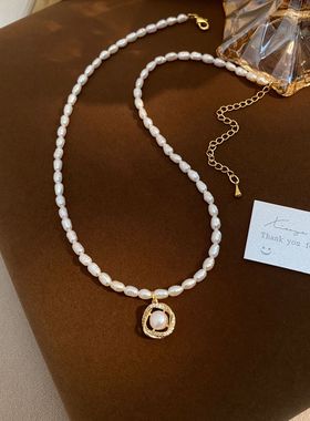 STINA天然珍珠项链女气质小米珠