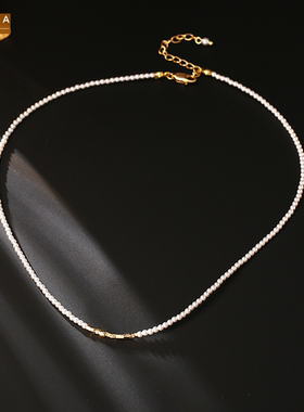 STINA法式复古小米珠项链女轻奢