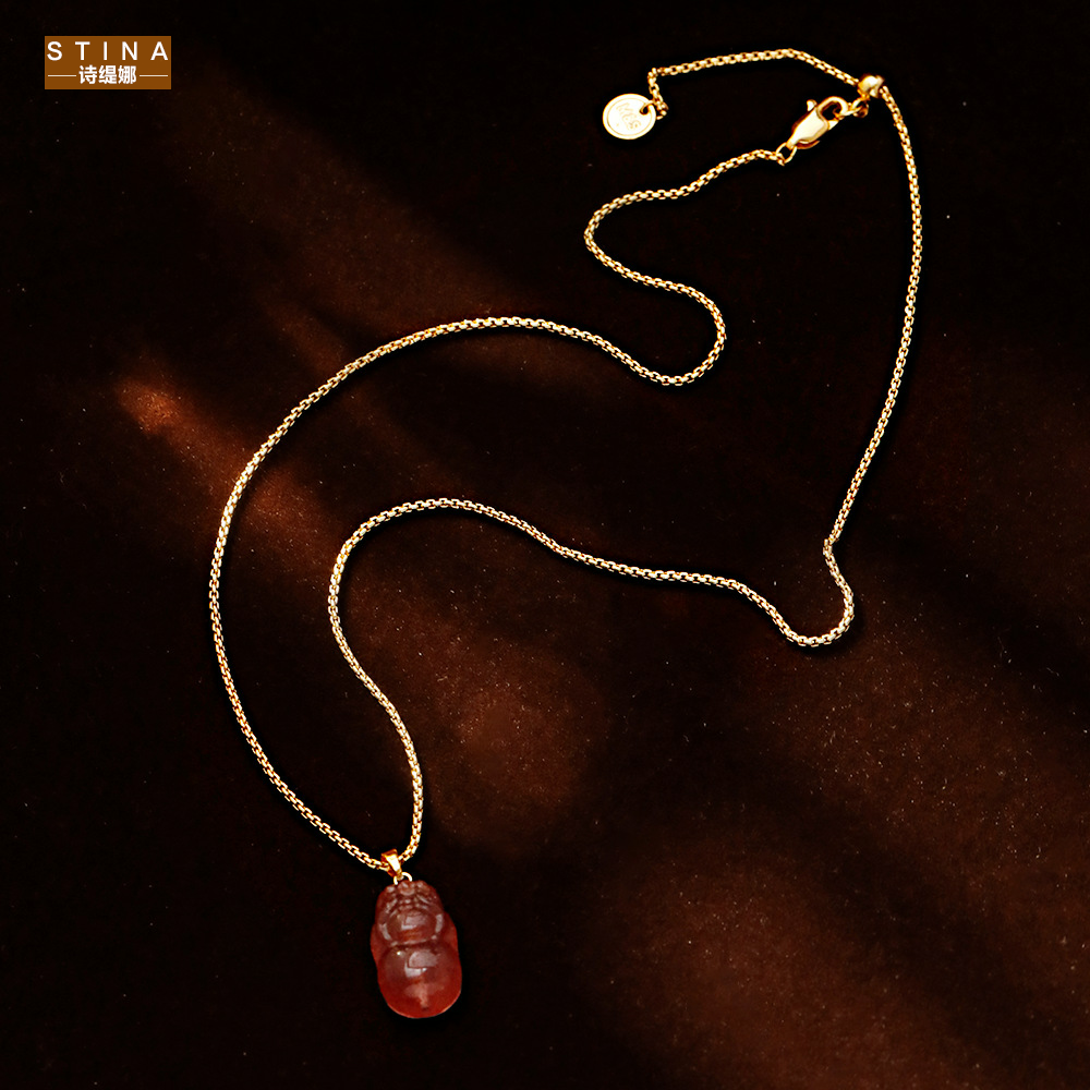 STINA粉晶石粉色貔貅吊坠女2026