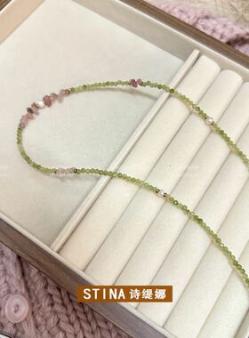 STINA天然石锁骨链女小众设计感