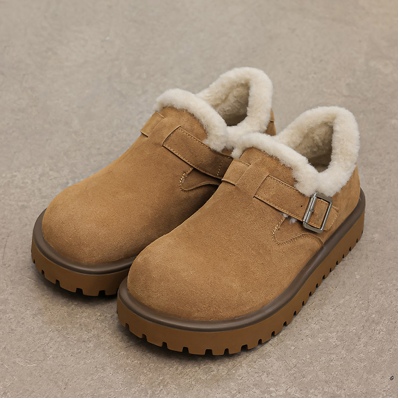 全包勃肯鞋男鞋冬季加绒雪地靴男款厚底增高户外加厚保暖面包棉鞋